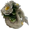 Image 2 : Italian Capodimonte Swan with Flowers Centerpiece * Complete with COA (12" x 13" x 9" tall)