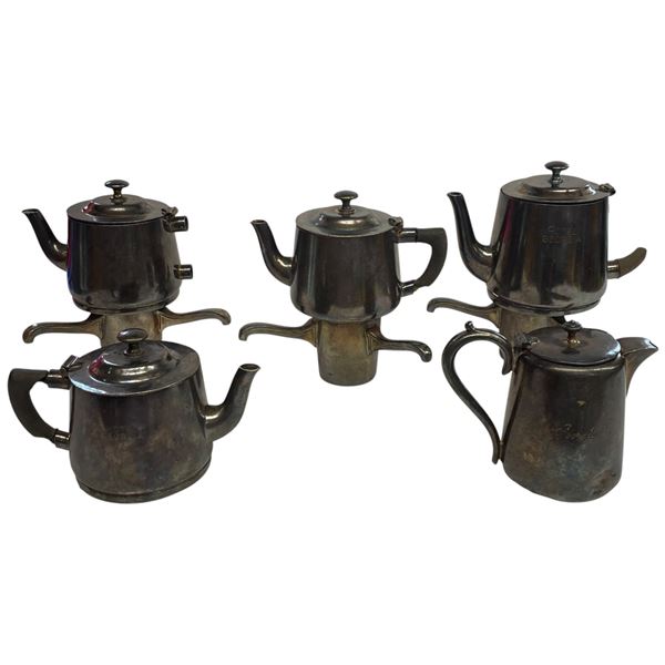 5 Vintage "Hotel Georgia" Single Serve Teapots * As Is