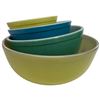 Image 1 : 4 Piece Set of Vintage Pyrex Mixing  Bowls * Largest Bowl is 11" diameter