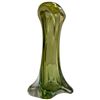 Image 2 : Vintage "Green to Clear" Art Glass Vase (7" x 4" x 12" tall)