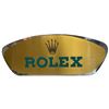 Image 1 : Rolex Dealer Ad Sign with Applied Letters and Crown * Believed to be 1970s * Brass & Enamel Finish *