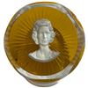 Image 2 : 1970s Franklin Mint "Queen Elizabeth II" Cameo Paperweight by Baccarat Crystal - Original Box