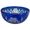 Image 1 : Vintage Bohemian Cobalt to Clear Cut Crystal Bowl with Floral Design