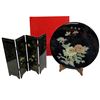 Image 1 : Chinese Mini Panda Screen & 11" Decorative Plate (Plate has original box)