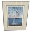 Image 1 : "At Anchor" Ltd. Edition Print by Canadian Artist Frank Townsley #34/295 (double  matted in a 14" x 