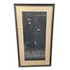 Image 1 : Vintage Ito Sozan, Japanese Print "Fireflies and Reeds" (Frame  dimensions: 10" x 19")