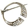 Image 2 : Sterling Silver Celtic Penannular Cloak Pin with Dragon & Knotwork Design - 39 mm diameter (Weight: