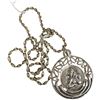 Image 1 : Sterling Silver Angel Pendant on 18" Sterling Chain  - Pendant is 1.5" diameter (Total weight: 14.5