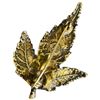 Image 2 : 1970s Gold Gilded Sterling Silver Rose Bud Leaf Brooch by BrdrB Denmark (36 x 51 mm) Weight: 10.5 gr