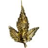 Image 3 : 1970s Gold Gilded Sterling Silver Rose Bud Leaf Brooch by BrdrB Denmark (36 x 51 mm) Weight: 10.5 gr