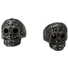 Image 1 : 2 New Metal Skull Rings with Faceted Gemstone Eyes (Both are size 11)