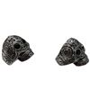 Image 2 : 2 New Metal Skull Rings with Faceted Gemstone Eyes (Both are size 11)