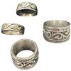 Image 1 : 4 New Metal Band Rings (All are size 9)