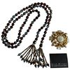 Image 1 : Vintage Joan Rivers 42" Crystal Bead Tassel Necklace & Maltese Cross Brooch (Brooch is 3" diameter)