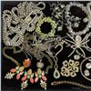 Image 2 : Tray of Rhinestone & Costume Jewelry - Some vintage (Display tray not included)