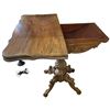 Image 3 : Antique Swivel Top Games Table (17" x 34" x 31" tall when closed)