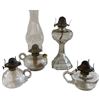 Image 1 : 4 Antique Kerosene/Oil Lamps & 1 Chimney
