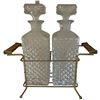 Image 2 : Pressed Glass Decanter Set & 1958 and 1971 Ruffino Bottles