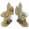 Image 2 : Classic Hand Carved Mexican Onyx Bookend Set