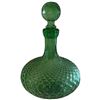 Image 2 : Italian Green Diamond Cut Decanter with 3 Matching Glasses & 3 Bohemian Glasses