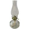 Image 2 : 1 Red Flash Glass & 1 Pressed Glass Kerosene/Oil Lamps with Chimneys