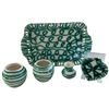 Image 1 : Group of Vintage Austrian Green Flame Pottery