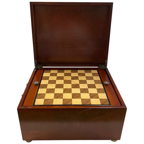 Wood Cased Chess & Checkers Set