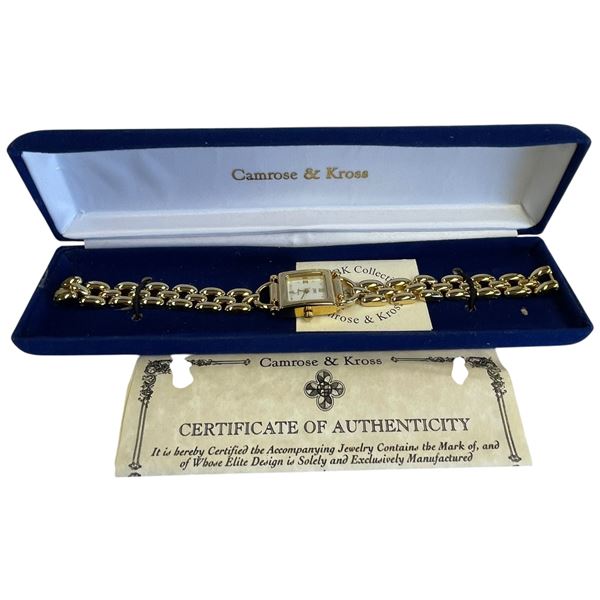 Camrose & Kross JBK Gold-Tone Watch in Velvet Box with COA