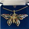 Image 2 : Camrose & Kross JBK Enameled Butterfly Brooch/Pendant on Chain in Velvet Box with COA - Never Worn