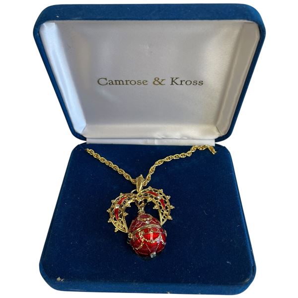 Camrose & Kross Enameled Egg Pendant Watch on Chain