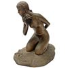 Image 2 : M Stetzler Bronze Coloured Ceramic Statue of Kneeling Woman (9.5" x 7" x 9" tall) - Believed to be f