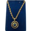 Image 1 : Camrose & Kross Reversible JBK Blue Enamel Pendant Necklace with Blue Topaz Crystal - Complete with 