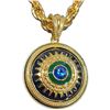 Image 2 : Camrose & Kross Reversible JBK Blue Enamel Pendant Necklace with Blue Topaz Crystal - Complete with 