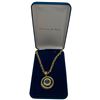 Image 3 : Camrose & Kross Reversible JBK Blue Enamel Pendant Necklace with Blue Topaz Crystal - Complete with 