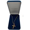 Image 2 : Camrose & Kross JBK Red Jasper & Crystal Cross Necklace with COA - Cross is 2" long