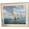 Image 1 : Axel Johansen Framed Print "The Race" (Double matted in a 30" x 26" frame)