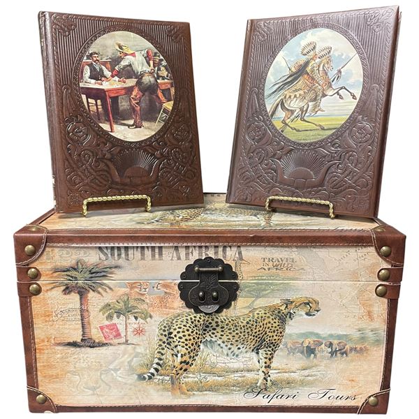 Safari Tours Storage Box & 2 Tine Life Books (Box is 11" x 19" x 10" tall)