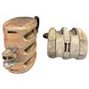 Image 2 : 2 Large Vintage Rustic Wood Pulleys for Block & Tackle