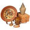 Image 4 : Shelf Lot of Art Pottery, Ceramics and Wood Items