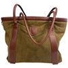 Image 1 : Talbots Green Suede Tote Bag (17" x 6" x 13" tall)