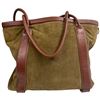 Image 2 : Talbots Green Suede Tote Bag (17" x 6" x 13" tall)