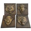 Image 2 : Wood Trencher & 4 Animal Head Plaques (formed resin on wood)