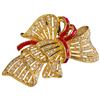 Image 2 : 2 Camrose & Kross JBK Brooches - Red & Clear Crystal Bow and Cricket on Leaf