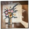 Image 1 : Large Cheerful Painting on Canvas of Still Life Flowers - Signed  Dekar (37"  x 37")