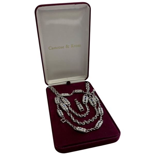 Camrose & Kross JBK Two 29" Paper Clip Necklaces with Matching Bracelet - In original case with COA