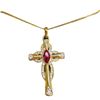 Image 2 : 2 Camrose & Kross JKB Necklaces - 2" Silver-Tone Cross * 1.75" Gold-tone Cross  - In original cases 