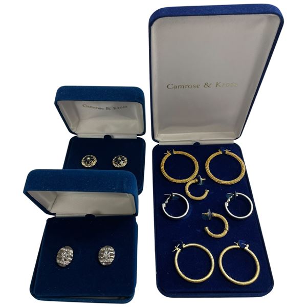6 Pairs of Camrose & Kross Pierced Earrings - Original Cases with COAs