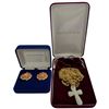 Image 1 : Camrose & Kross 28" Triple Strand Cross Necklace & Pair of Clip On Earrings - Original Boxes with CO