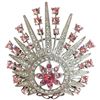 Image 2 : Gold Plated Sterling Silver JBK Crystal Ring (Size 8) & 3" Pink & Clear Crystal Brooch - In Original