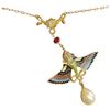 Image 2 : JBK Egyptian Revival Enameled Lavalier & Rams Head Clasp Bracelet by Camrose & Kross - In Original c